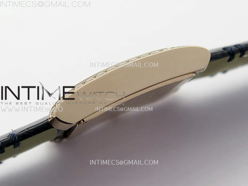 Tank Francaise Ladies 27mm Diamond Bezel RG 8848F 1:1 Best Edition Silver Dial on Black Leather Strap Ronda Quartz V2