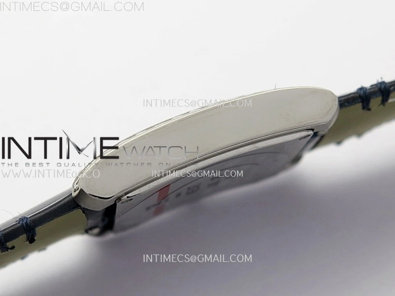 Tank Francaise Ladies 27mm Diamond Bezel SS 8848F 1:1 Best Edition Silver Dial on Black Leather Strap Ronda Quartz V2