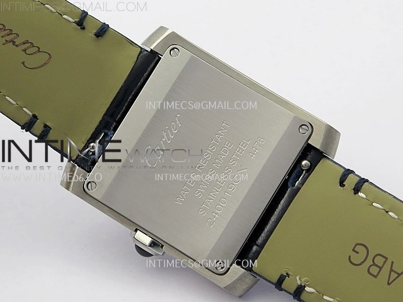 Tank Francaise Ladies 27mm Diamond Bezel SS 8848F 1:1 Best Edition Silver Dial on Black Leather Strap Ronda Quartz V2