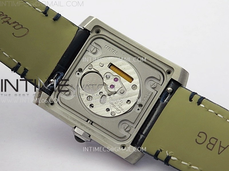 Tank Francaise Ladies 27mm Diamond Bezel SS 8848F 1:1 Best Edition Silver Dial on Black Leather Strap Ronda Quartz V2