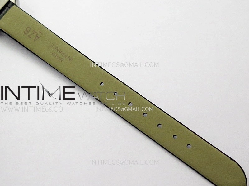 Baignoire Watch Diamond Bezel SS AF 1:1 Best Edition White textured Dial On Black Croco Strap RONDA Quartz