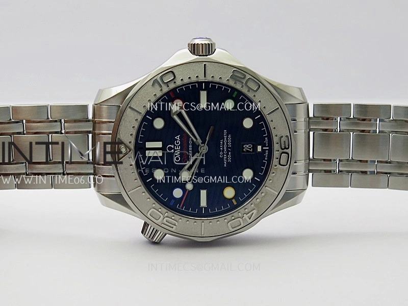 Seamaster 300M 42mm Aluminum Bezel SS VSF Best Edition Blue Ceramic Dial On SS Bracelet Super Clone Asian 8800