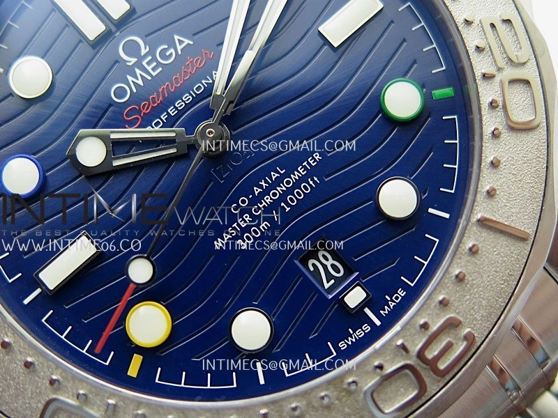 Seamaster 300M 42mm Aluminum Bezel SS VSF Best Edition Blue Ceramic Dial On SS Bracelet Super Clone Asian 8800