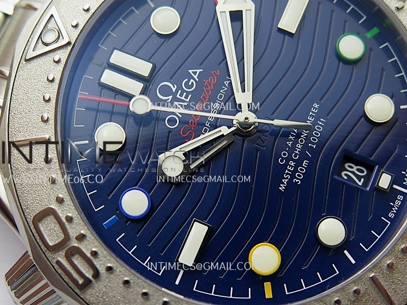 Seamaster 300M 42mm Aluminum Bezel SS VSF Best Edition Blue Ceramic Dial On SS Bracelet Super Clone Asian 8800