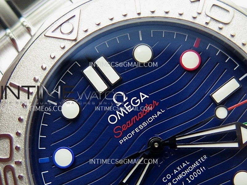 Seamaster 300M 42mm Aluminum Bezel SS VSF Best Edition Blue Ceramic Dial On SS Bracelet Super Clone Asian 8800
