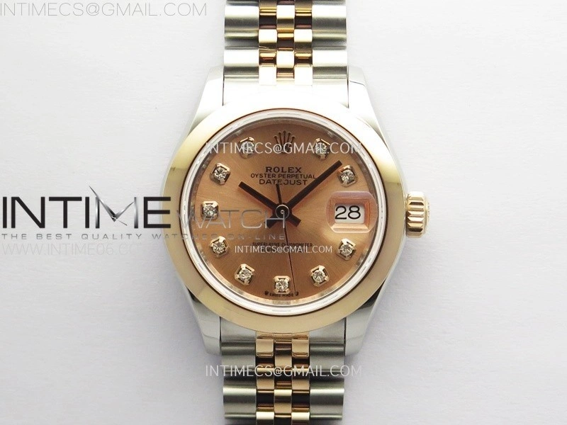 Datejust 28mm 279171 Smooth Bezel SS RG APSF Best Edition RG Dial Crystals Markers on SS Jubilee Bracelet NH05