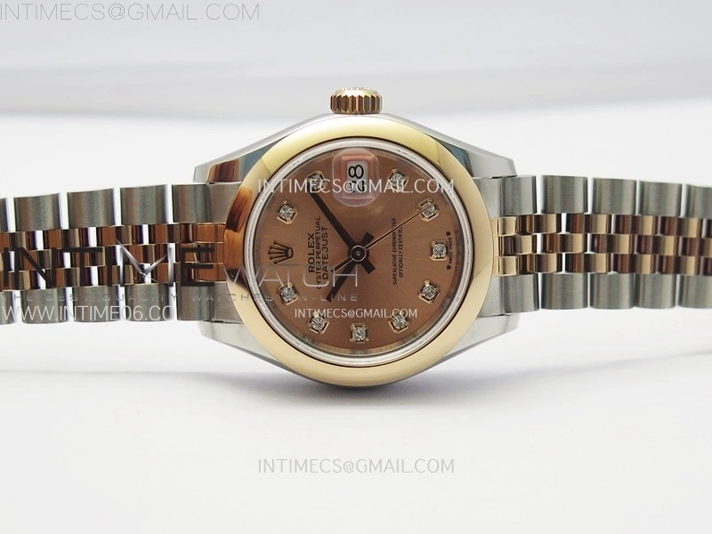 Datejust 28mm 279171 Smooth Bezel SS RG APSF Best Edition RG Dial Crystals Markers on SS Jubilee Bracelet NH05