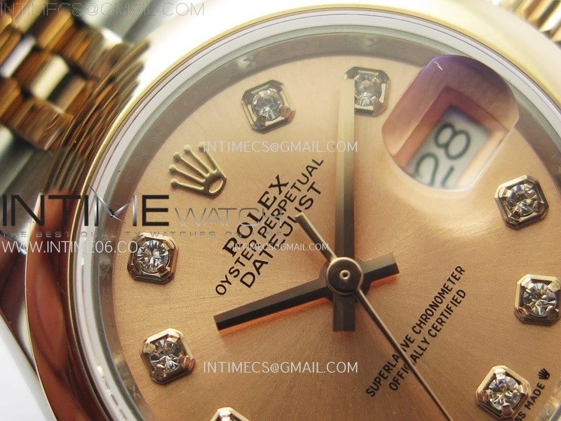 Datejust 28mm 279171 Smooth Bezel SS RG APSF Best Edition RG Dial Crystals Markers on SS Jubilee Bracelet NH05