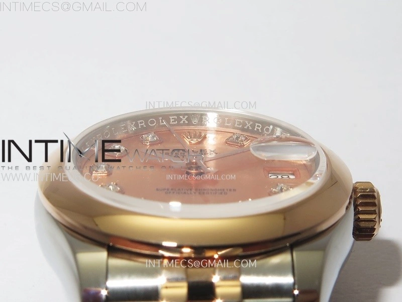 Datejust 28mm 279171 Smooth Bezel SS RG APSF Best Edition RG Dial Crystals Markers on SS Jubilee Bracelet NH05