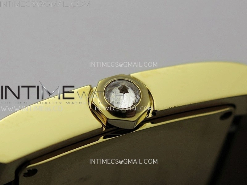 Tank Francaise Ladies 27mm Diamond Bezel YG 8848F 1:1 Best Edition Silver Dial on Black Leather Strap Ronda Quartz V2