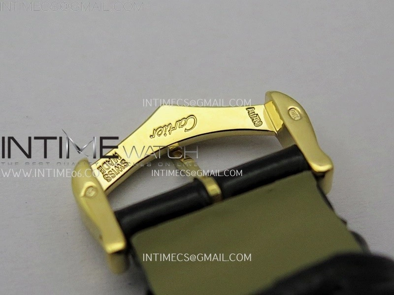 Tank Francaise Ladies 27mm Diamond Bezel YG 8848F 1:1 Best Edition Silver Dial on Black Leather Strap Ronda Quartz V2