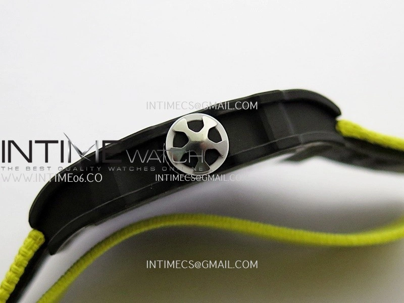 RM67-02 UAE Black NTPT Black Crown Umi Office 1:1 Beat Edition Black Red Green Skeleton Dial On Yellow Strap CRMA7 Clone V2