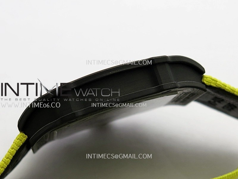 RM67-02 UAE Black NTPT Black Crown Umi Office 1:1 Beat Edition Black Red Green Skeleton Dial On Yellow Strap CRMA7 Clone V2