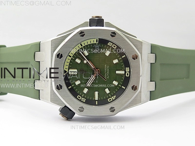Royal Oak Offshore Diver 15720 APSF 1:1 Best Edition Green Dial on Green Rubber Strap SA4308