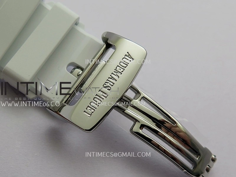 Royal Oak Offshore 37mm 26231 SS APSF 1:1 Best Edition White Dial On White Rubber Strap A2385