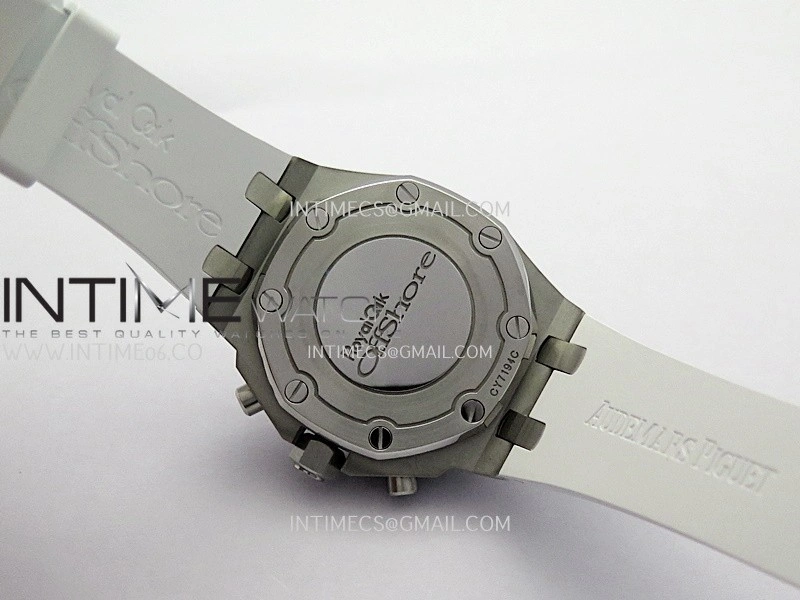 Royal Oak Offshore 37mm 26231 SS APSF 1:1 Best Edition White Dial On White Rubber Strap A2385