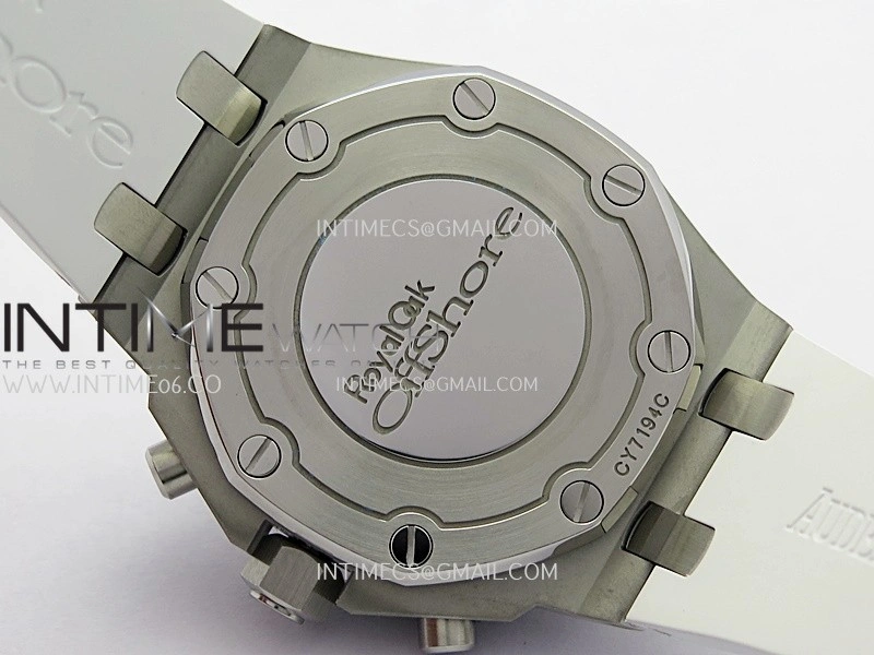 Royal Oak Offshore 37mm 26231 SS APSF 1:1 Best Edition White Dial On White Rubber Strap A2385