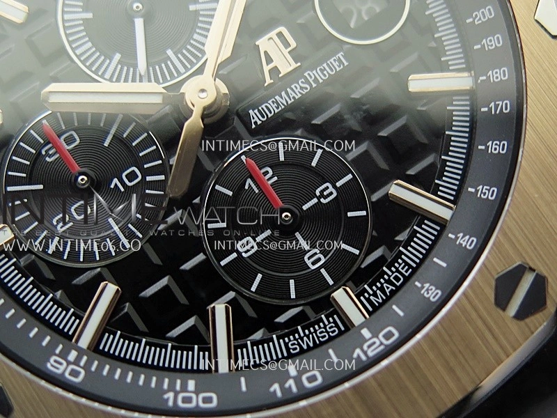 Royal Oak Offshore 44mm Carbon RG APJF 1:1 Best Edition Black Dial On Black Rubber Strap A3126