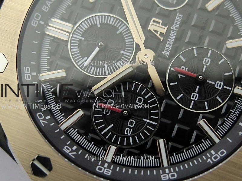 Royal Oak Offshore 44mm Carbon RG APJF 1:1 Best Edition Black Dial On Black Rubber Strap A3126