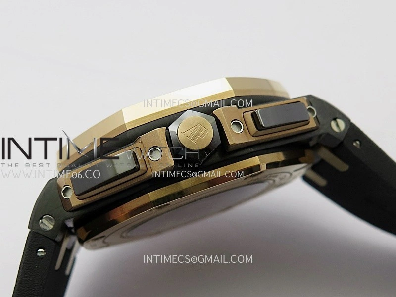 Royal Oak Offshore 44mm Carbon RG APJF 1:1 Best Edition Black Dial On Black Rubber Strap A3126