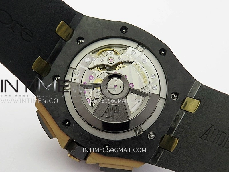 Royal Oak Offshore 44mm Carbon RG APJF 1:1 Best Edition Black Dial On Black Rubber Strap A3126