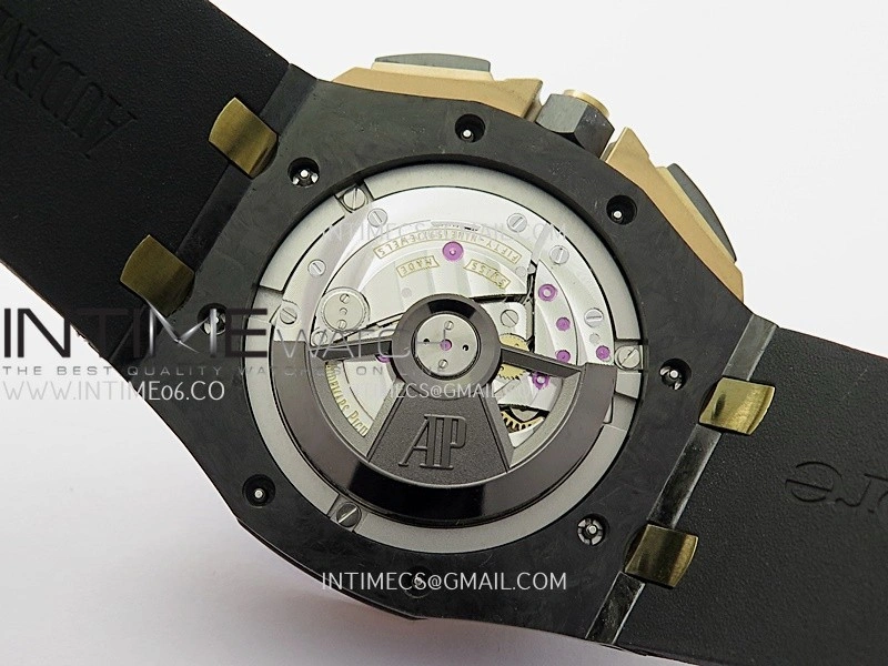 Royal Oak Offshore 44mm Carbon RG APJF 1:1 Best Edition Black Dial On Black Rubber Strap A3126