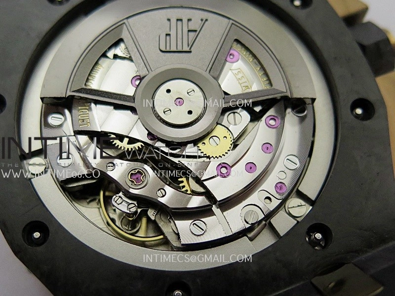 Royal Oak Offshore 44mm Carbon RG APJF 1:1 Best Edition Black Dial On Black Rubber Strap A3126