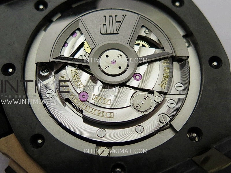 Royal Oak Offshore 44mm Carbon RG APJF 1:1 Best Edition Black Dial On Black Rubber Strap A3126