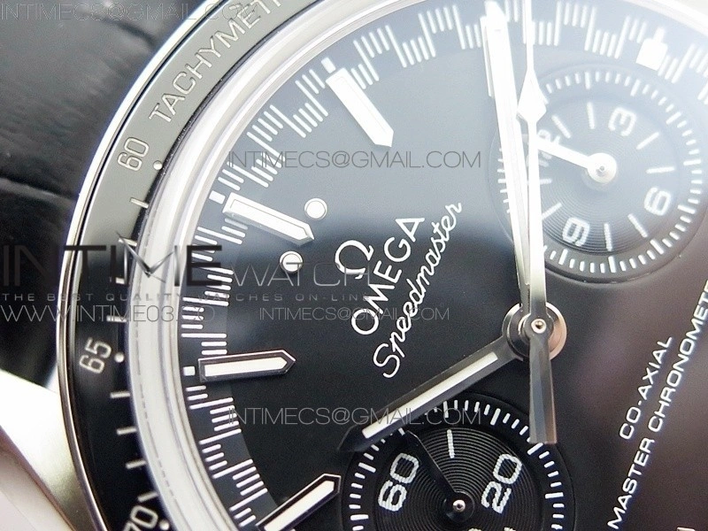 Racing Master Chronometer OMF 1:1 Best Edition Black Dial on Black Leather Strap A9300