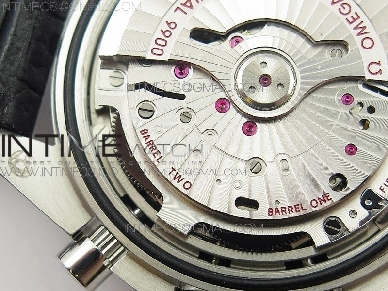 Racing Master Chronometer OMF 1:1 Best Edition Black Dial on Black Leather Strap A9300