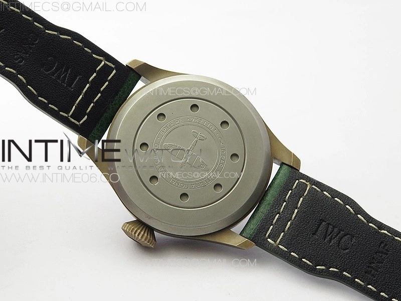 Big Pilot IW329702 Bronzo B12 Best Edition Green Dial on Brown Leather Strap A2824