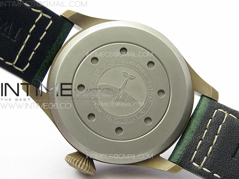 Big Pilot IW329702 Bronzo B12 Best Edition Green Dial on Brown Leather Strap A2824