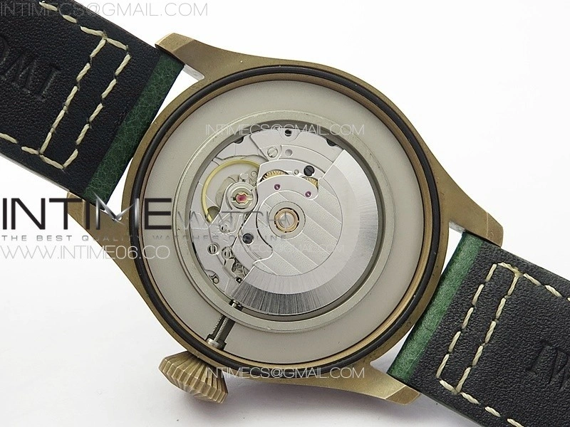 Big Pilot IW329702 Bronzo B12 Best Edition Green Dial on Brown Leather Strap A2824