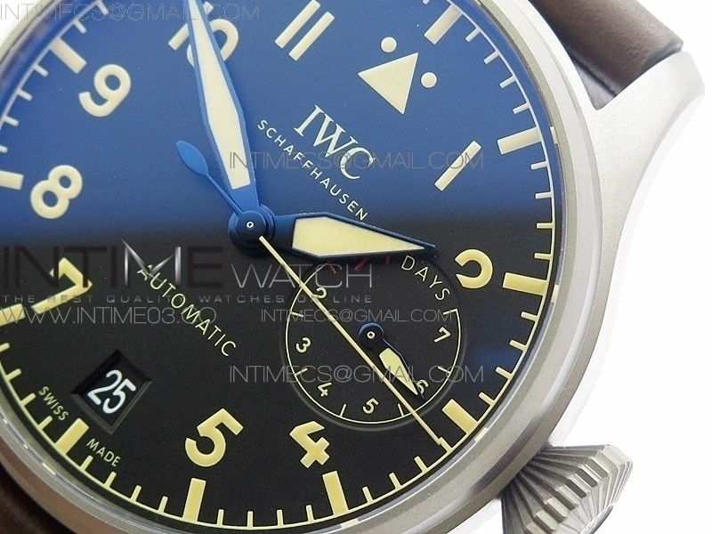 Big Pilot IW501004 TI AZF 1:1 Best Edition Black Dial on Brown Leather Strap A52110