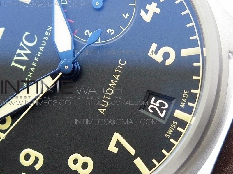 Big Pilot IW501004 TI AZF 1:1 Best Edition Black Dial on Brown Leather Strap A52110