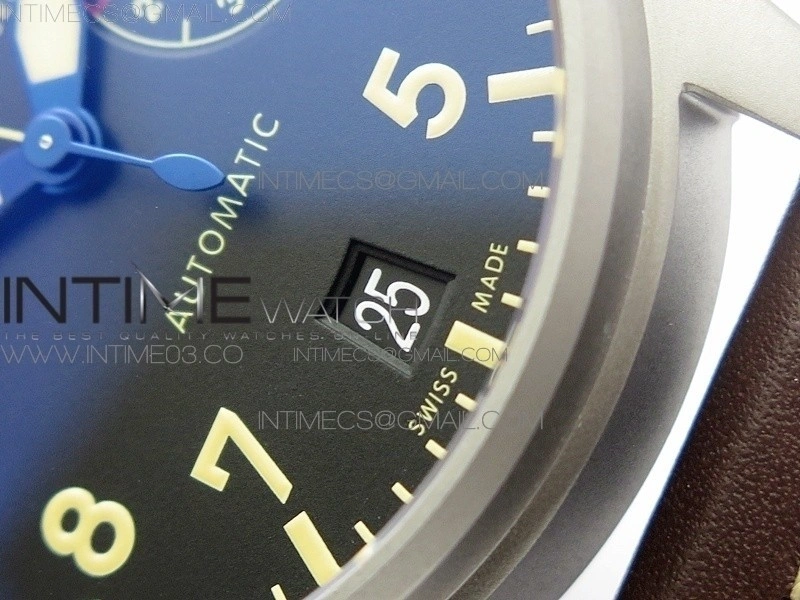 Big Pilot IW501004 TI AZF 1:1 Best Edition Black Dial on Brown Leather Strap A52110