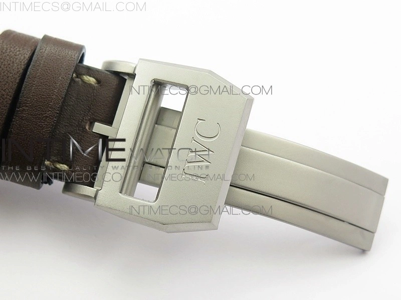 Big Pilot IW501004 TI AZF 1:1 Best Edition Black Dial on Brown Leather Strap A52110