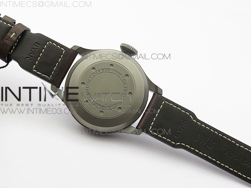 Big Pilot IW501004 TI AZF 1:1 Best Edition Black Dial on Brown Leather Strap A52110