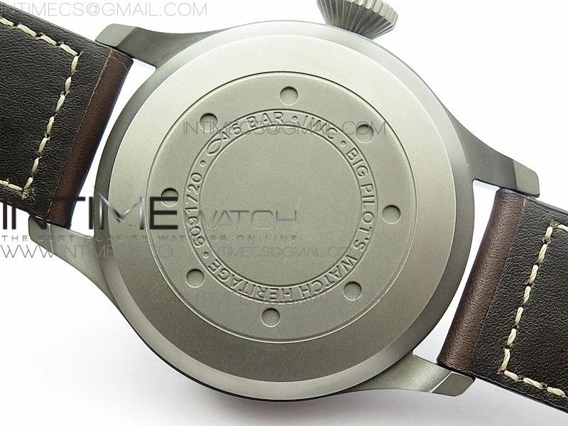 Big Pilot IW501004 TI AZF 1:1 Best Edition Black Dial on Brown Leather Strap A52110