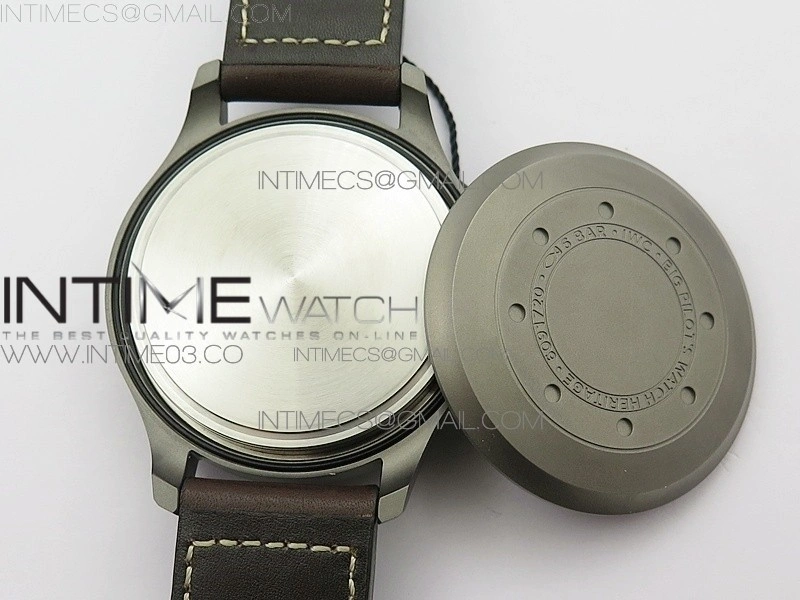 Big Pilot IW501004 TI AZF 1:1 Best Edition Black Dial on Brown Leather Strap A52110