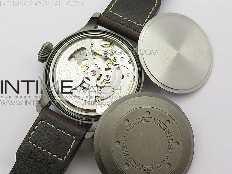 Big Pilot IW501004 TI AZF 1:1 Best Edition Black Dial on Brown Leather Strap A52110