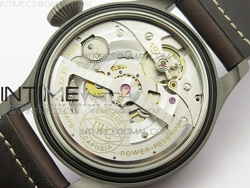 Big Pilot IW501004 TI AZF 1:1 Best Edition Black Dial on Brown Leather Strap A52110