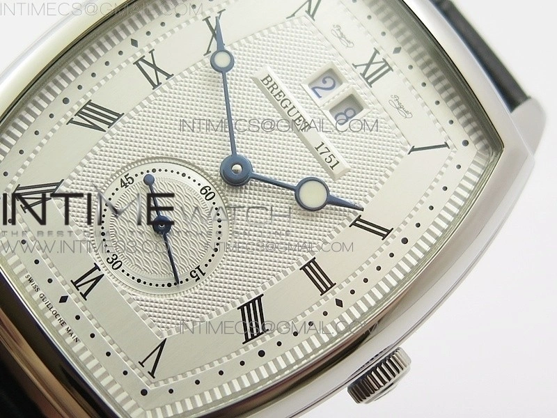 Heritage @12 big date SS HGF White Dial Black Roman Markers on Black Leather Strap A23J