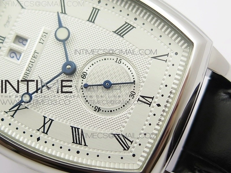 Heritage @12 big date SS HGF White Dial Black Roman Markers on Black Leather Strap A23J