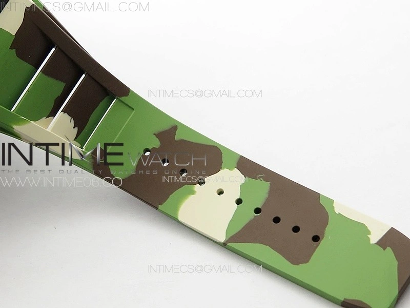 RM035-01 Forged Carbon Case KUF Best Edition Red Crown on Camouflage Rubber Strap MIYOTA8215
