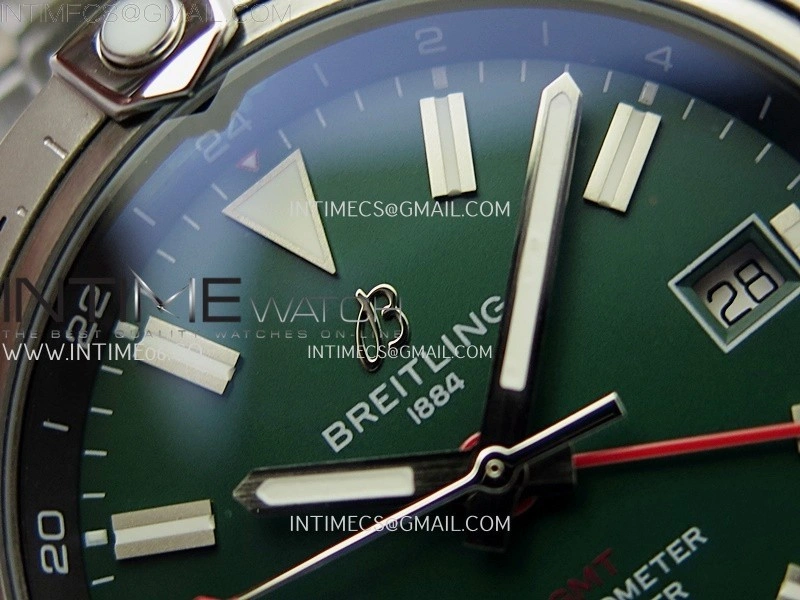 Avenger Chronometer 42mm GMT SS BLSF 1:1 Best Version Green Dial On SS Bracelet A2836
