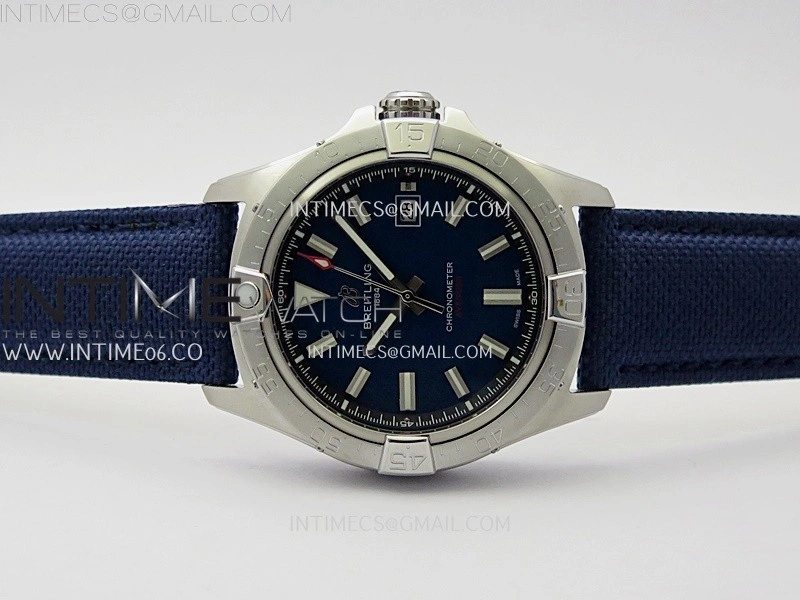 Avenger Chronometer 42mm SS BLSF 1:1 Best Edition Blue Dial On Blue Nylon Strap A2824