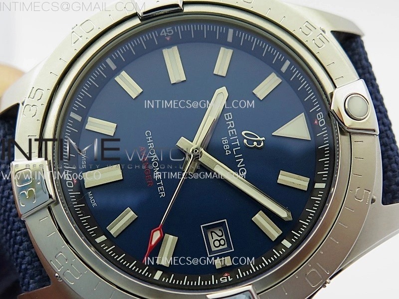 Avenger Chronometer 42mm SS BLSF 1:1 Best Edition Blue Dial On Blue Nylon Strap A2824