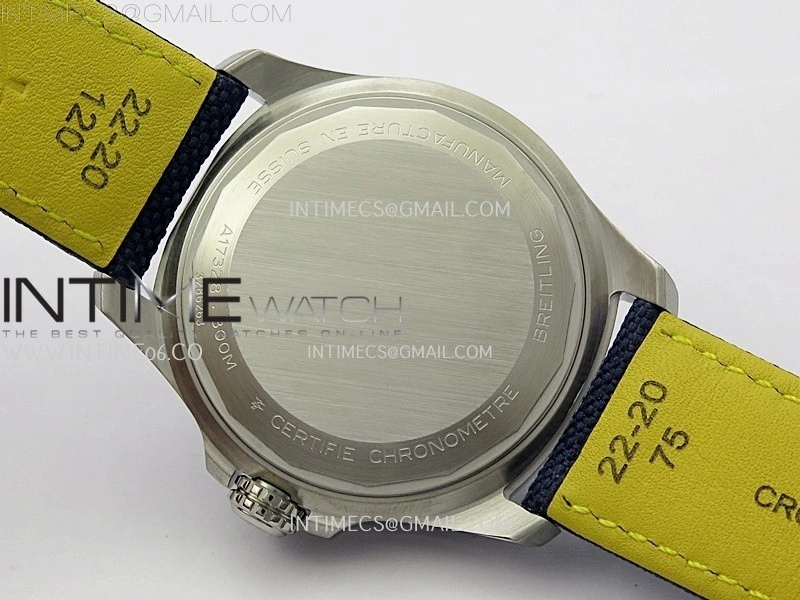 Avenger Chronometer 42mm SS BLSF 1:1 Best Edition Blue Dial On Blue Nylon Strap A2824