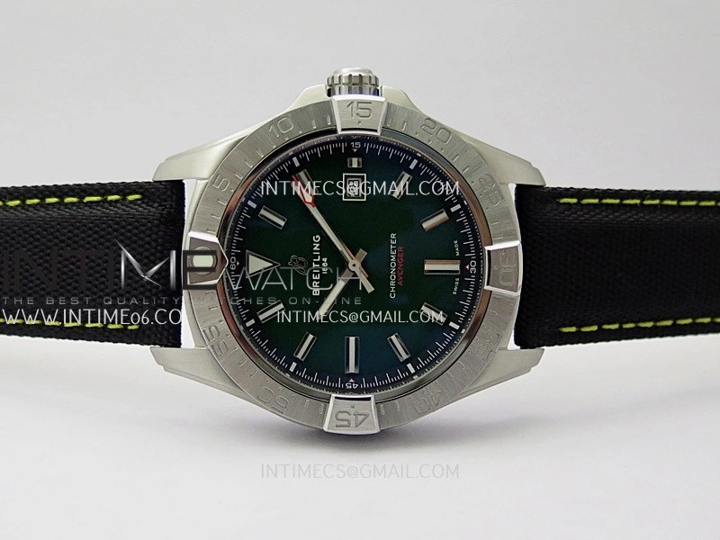 Avenger Chronometer 44mm SS B50 Best Version Green Dial On Black Leather Strap A2836